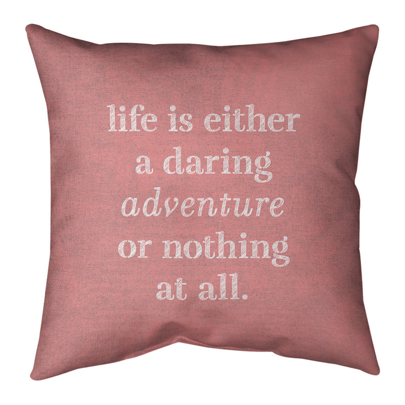 Coussin Handjet, 16 po x 1 po, Rouge / Beige, Housse de coussin seulement - sans coussin