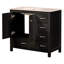 Ensemble de meuble-lavabo noir 36 po avec lavabo en céramique 36 po - 2 portes à fermeture douce et 5 tiroirs