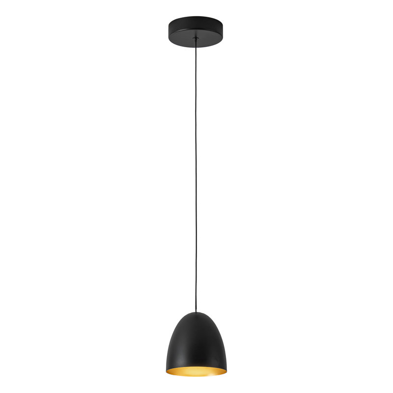 Yarrow 5-in Black Dimmable LED Pendant