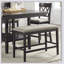 Mobilier de salle à manger rembourré en tissu foncé à hauteur de comptoir 1pc