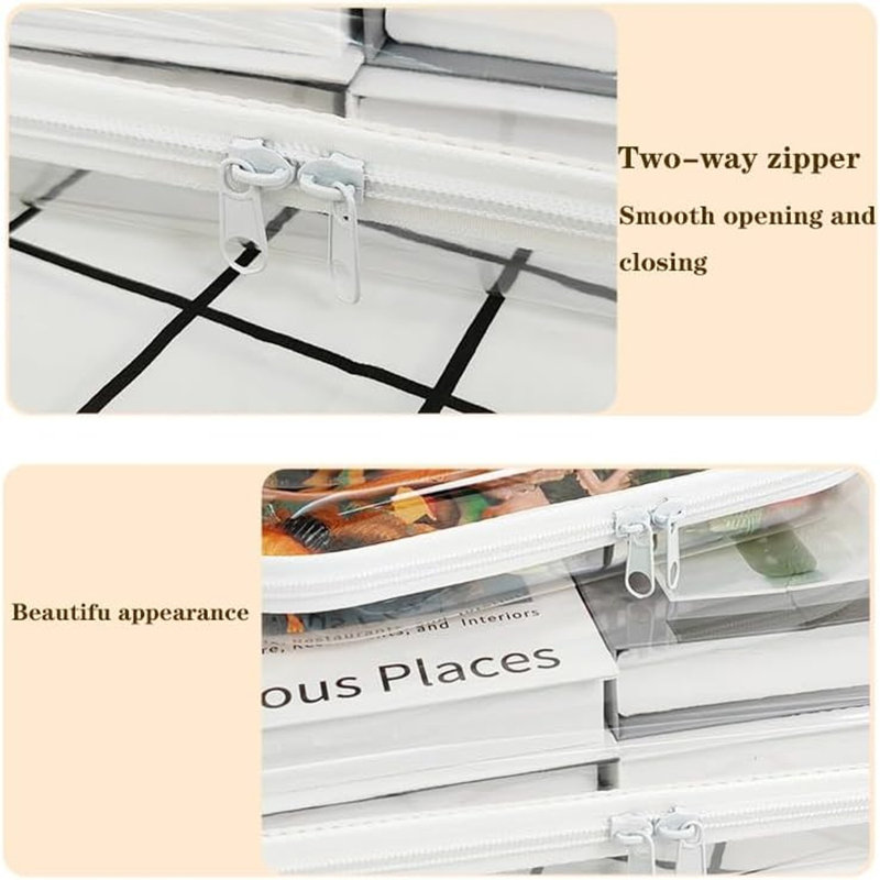Transparent Double Zipper Bag Travel Toiletry Storage Bag Set Of Three