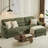 88" Mid-Century Modern Chenille Upholstered L-Shaped 3 Seater Sofa-1815798075