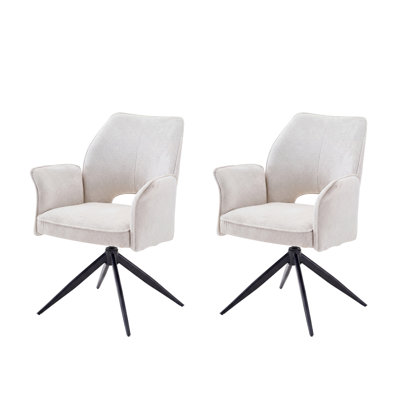 Fabric Dining Chair Set Of 2 Modern Soft Cushioned Rotating Dining Chairs, Comfortable Backrest Armchair, Kitchen/Living Room/Home Office Wheelchair,