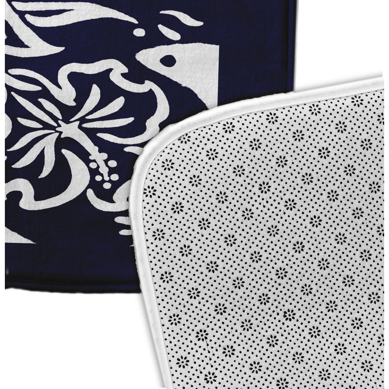 Tapis pour salle de bain Louie, H 18 po x L 30 po, Bleu