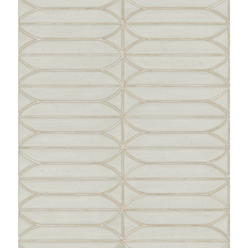 Geometric Peel & Stick Metallic Wallpaper Roll, Taupe
