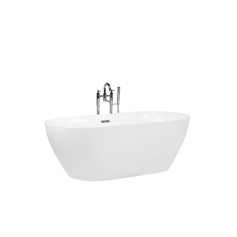 Halie x Freestanding Standard Acrylic Bathtub, White, 58cm H x 80cm W x 180cm L