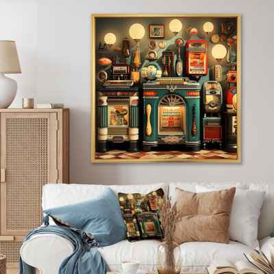 Nostalgic jukebox Tunes 3 - Jukeboxes, art mural sur toile