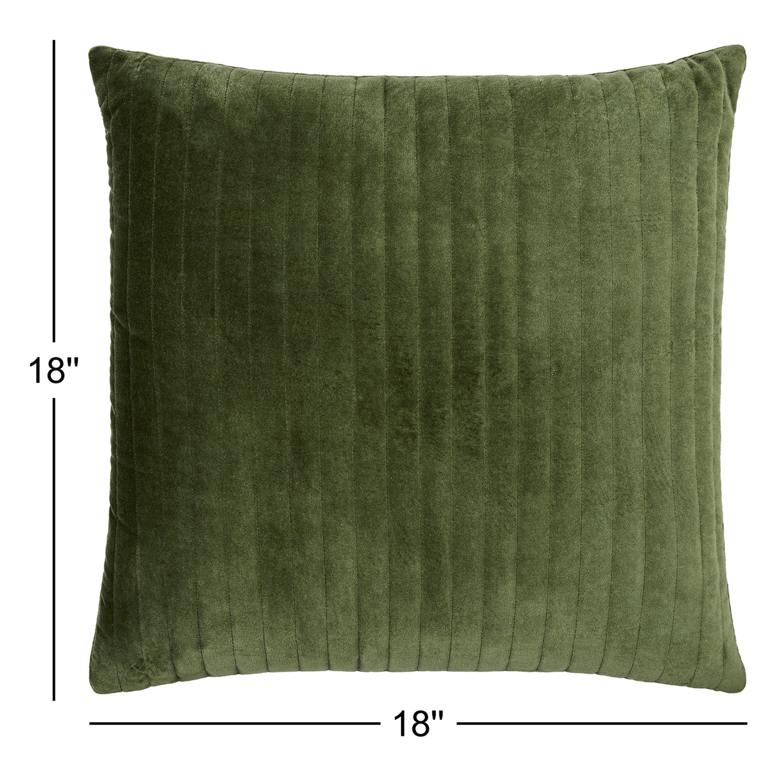 Beirne Throw Pillow, 18" x 18", Down, Medium Green