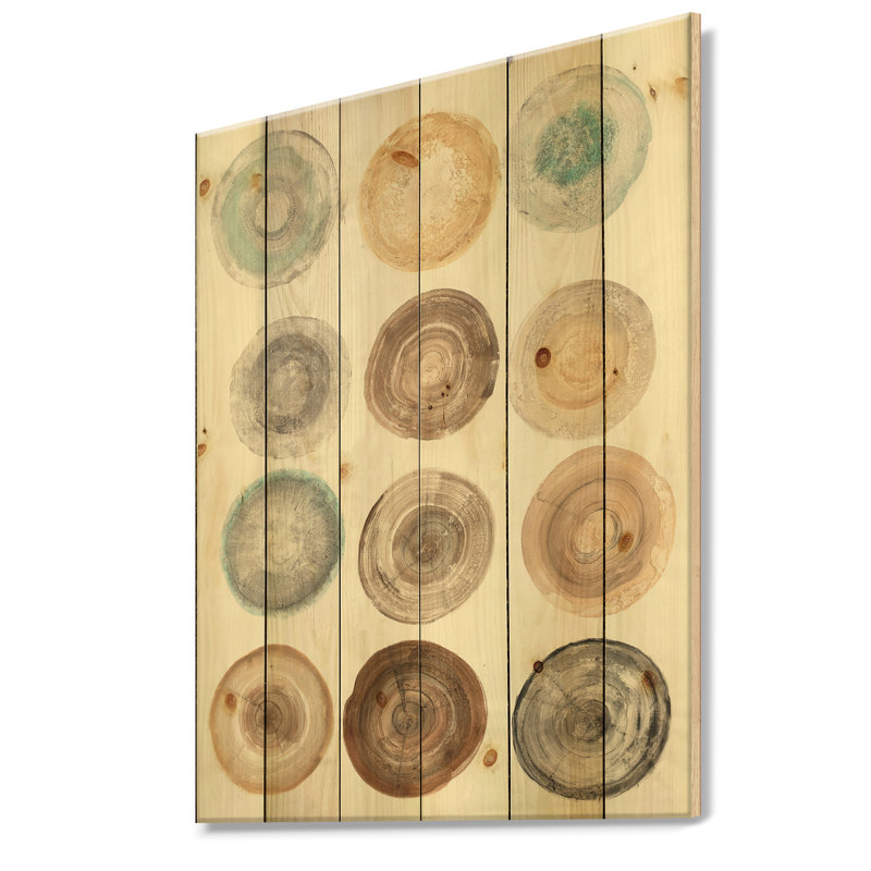 « geometric circles », impression sur bois, H 46 po x l 36 po x P 1,5 po