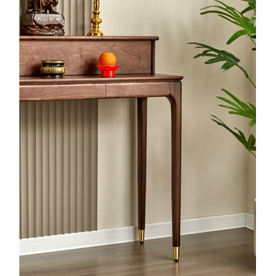 Console rectangulaire en bois massif brun