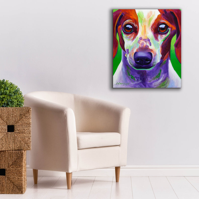 " Dachshund - Cooper " by Dawg Painter, 30" H x 26" W x 1.5" D