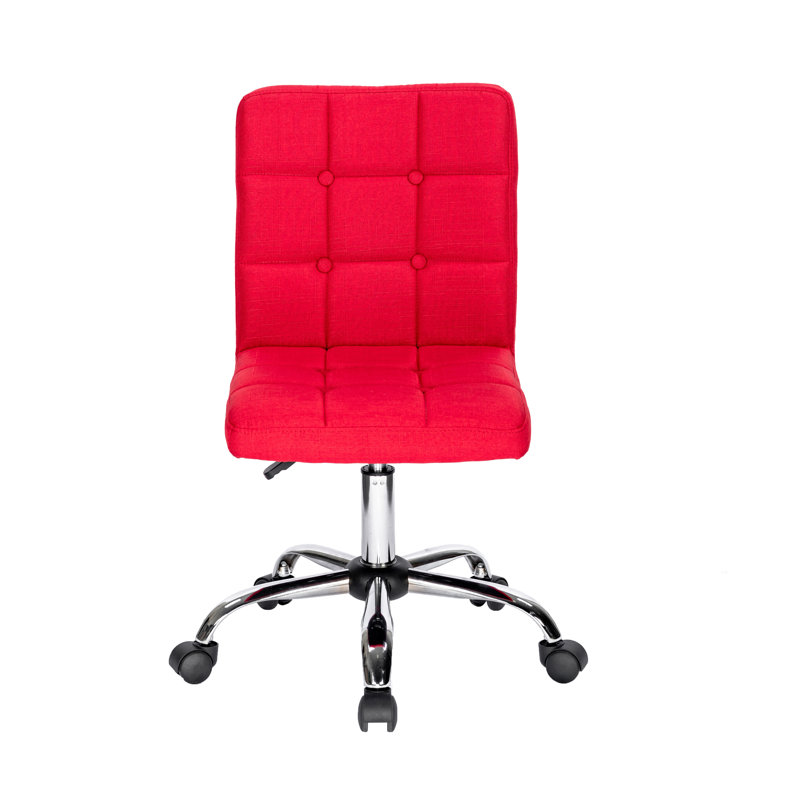 Chaise de bureau en tissu Paillere, rouge