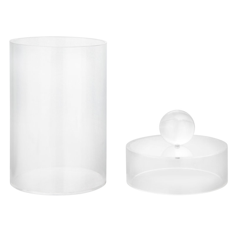 Boîte en acrylique avec bouton boule, disponible en 3 tailles