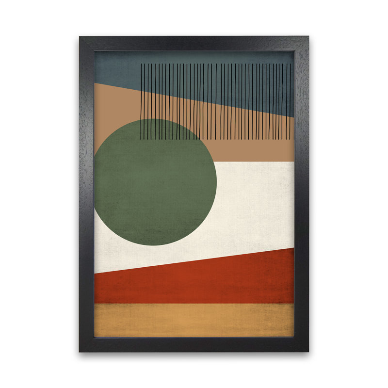Abstract Earth Tone A - Print, 84cm H x 59cm W x 3cm D, Black Frame