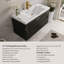 Meuble-lavabo mural 42 po avec lavabo, armoire de rangement flottante avec comptoir en résine de pierre et tiroirs à fermeture en douceur entièrement assemblés