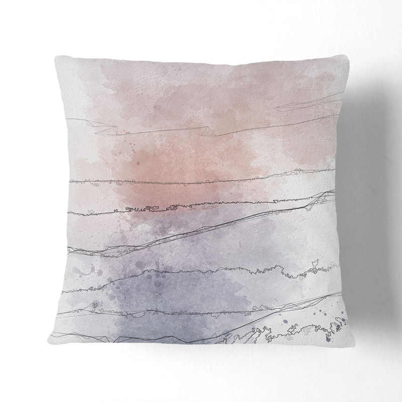 Abstract Square Throw Cushion, Black, 55cm H x 55cm W x 20cm D
