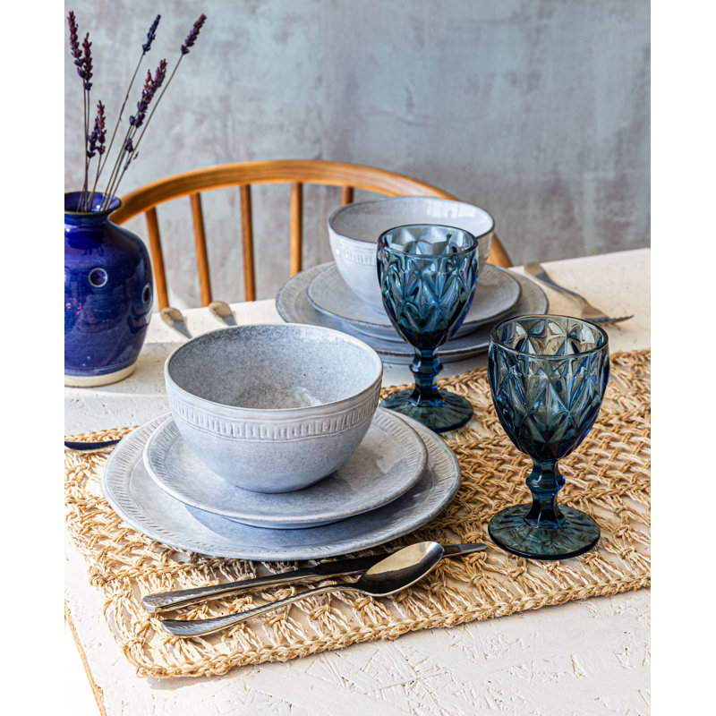 12 Piece Stoneware Dinnerware Set - Service for 4