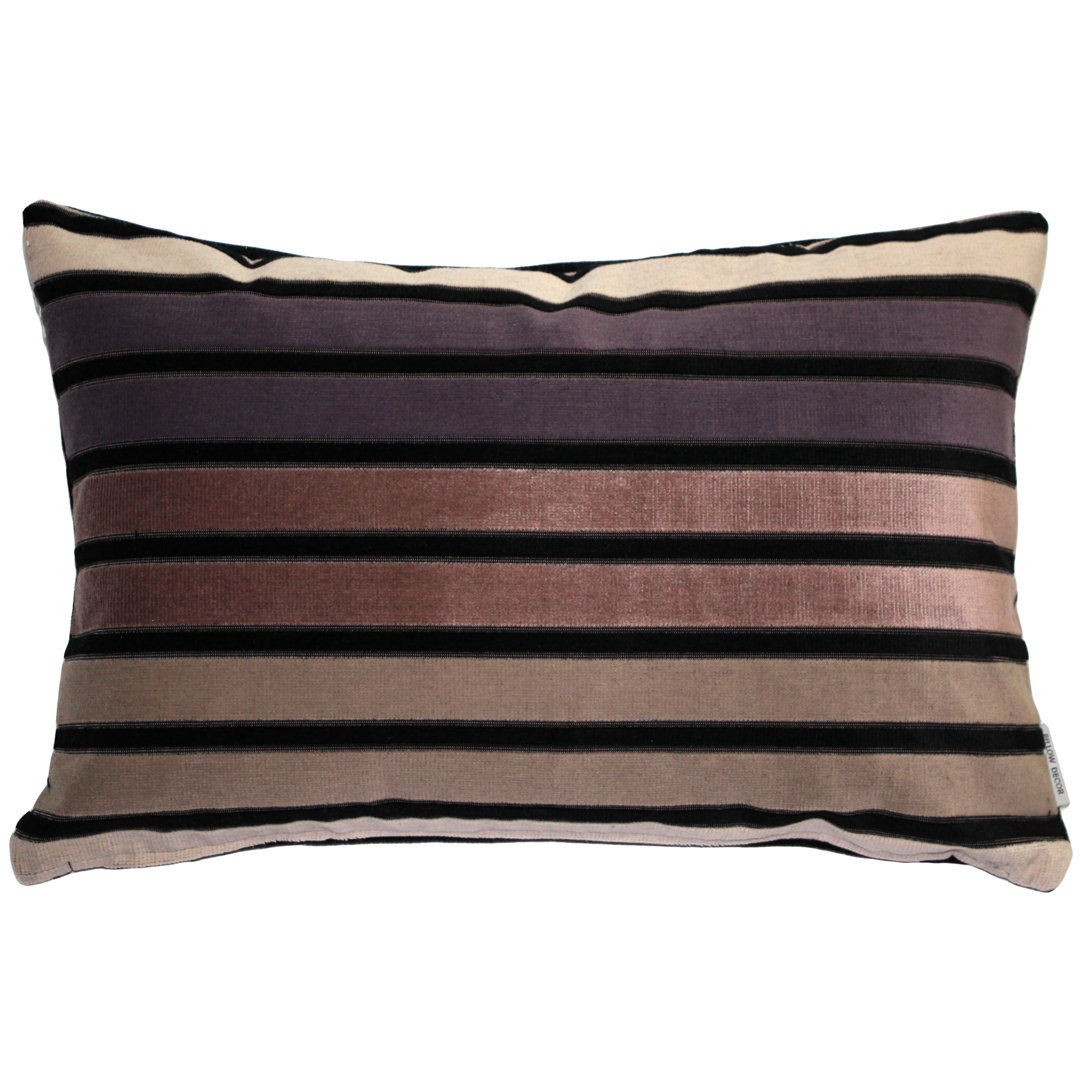 Amethyst Stripes Velvet Lumbar Pillow Pillow Decor