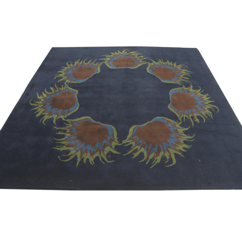 Tapis carré bleu marine Otto