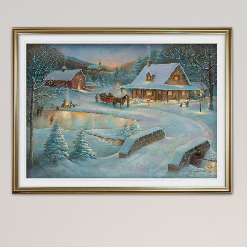 Little Meadows Xmas - reproduction de cadre photo, H 20 po x l 24 po x P 1,5 po, Argent