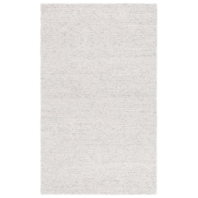 Natura Hand Woven Wool/Viscose/Cotton Rug in Light Grey/Beige