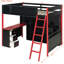 Lit mezzanine en bois avec bureau-30146383