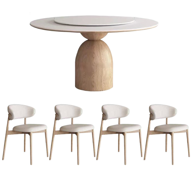 Ensemble de chaises rondes en bois massif, H 29,5 po x L 51,1 po x l 51,1 po
