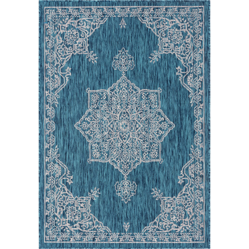 Craighead Oriental Indoor / Outdoor Rug, Rectangle 4'1" x 6'1"