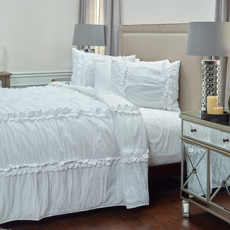 Clementine Traditional Cotton Quilt, Queen, White