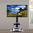 Aivree Black Adjustability Multi Screen Floor Stand Mount for Greater Than 50" with Shelving, Holds up to 30 kg.