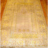 Milas Hand Knotted Cotton Oriental Area Rug in Yellow/Cream