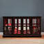Magnifique vitrine antique en cerisier avec tablettes réglables et rétroéclairage à DEL à éclairage innovant à finition classique