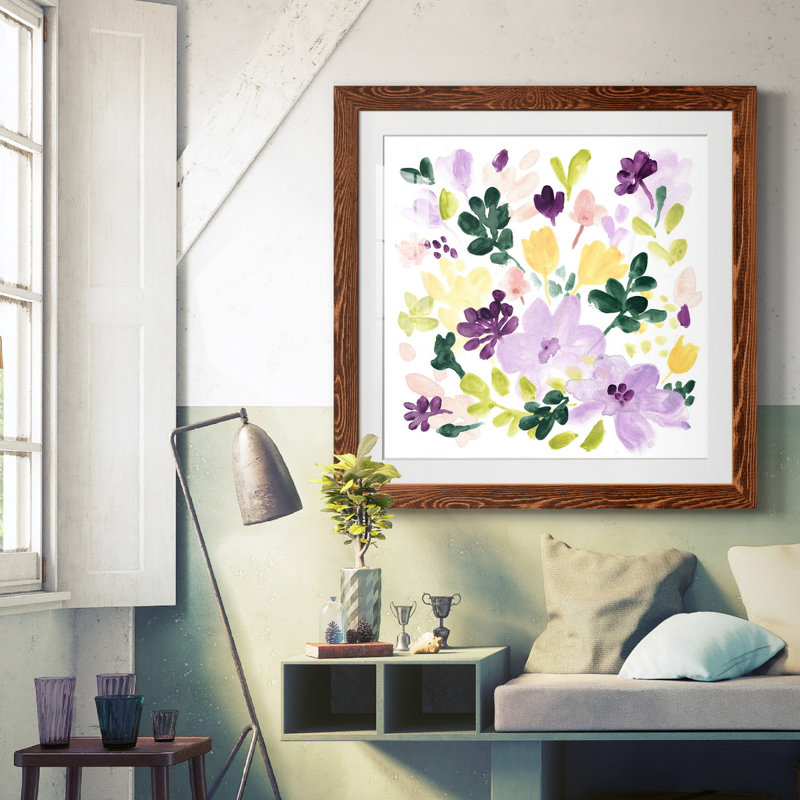 «Lavender Meadow I», reproduction encadrée de qualité supérieure - prête à être suspendue, H 17 po x l 17 po x P 1,5 po