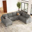 Canapé modulaire de salon avec rangement en L de 103,8 po Januelle Chenille-1085878779