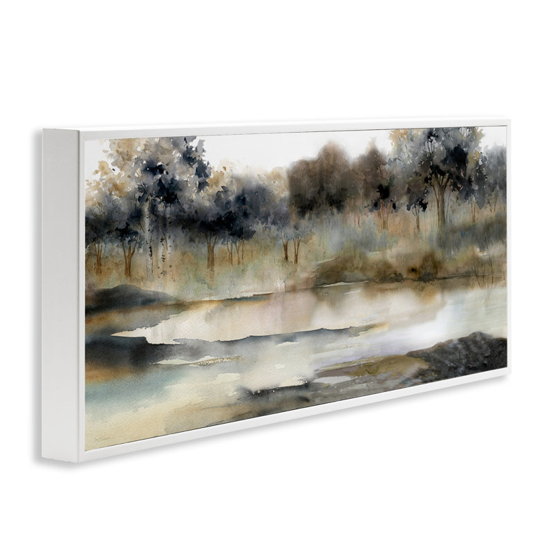 Trees by Lakeside Landscape, estampe numérique par Carol Robinson, H 13 po x l 30 po x P 1,5 po