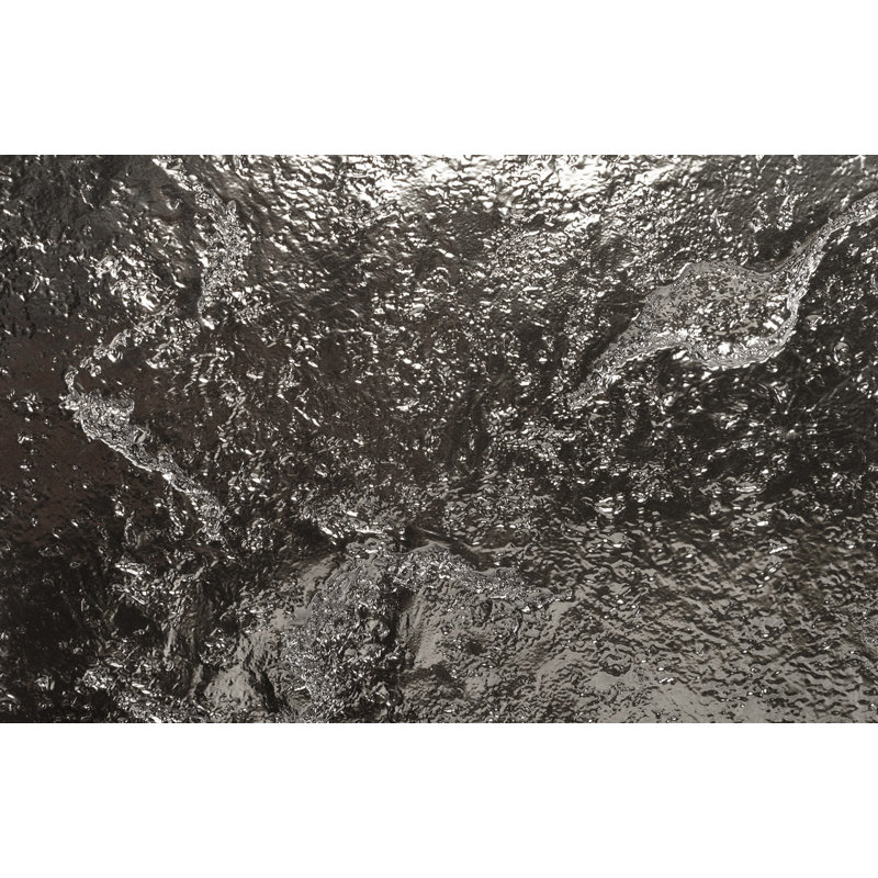 Outdoor Pedestal Sculpture, 39" H x 13" W x 13" D, Liquid Silver