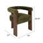 Chaise d'appoint moderne à dossier demi-tonneau avec revêtement en velours et structure en bois
