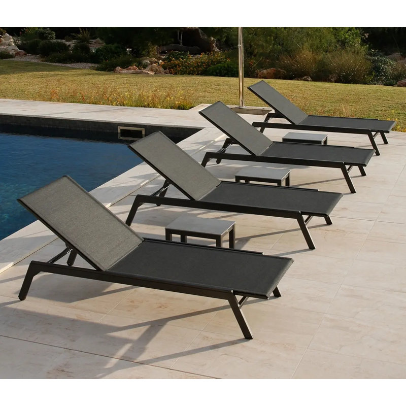 Equinox Steel Frame Lounger, Graphite, Graphite