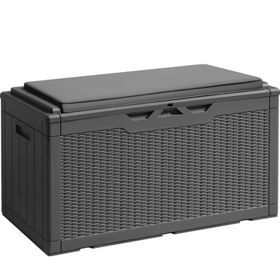 GUNJI 100 Gallons Water Resistant Resin Lockable Deck Box by GUNJI