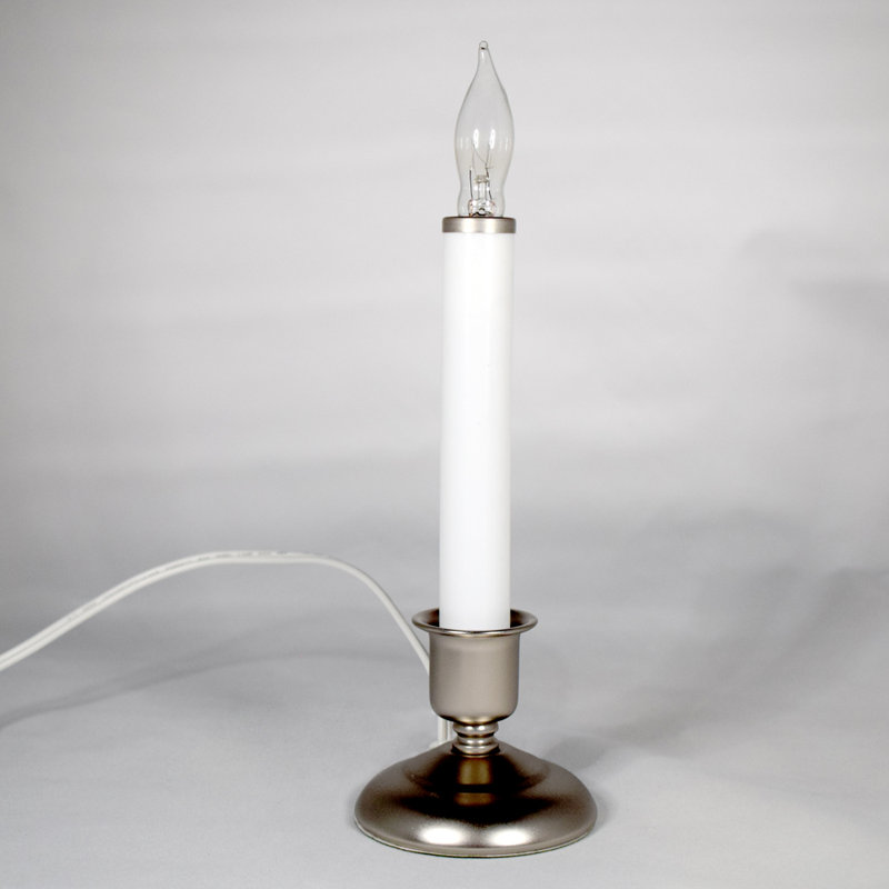 Cape Cod Electric Window Unscented Taper Candle, White/Pewter