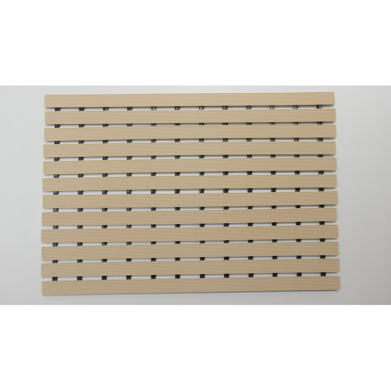 Non-Slip Slatted Shower Mat, Beige