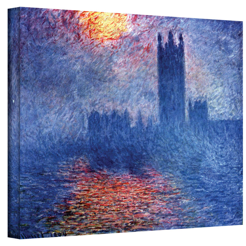 «Maisons du Parlement» par Claude Monet, reproduction d'art sur toile, H 24 po x l 32 po