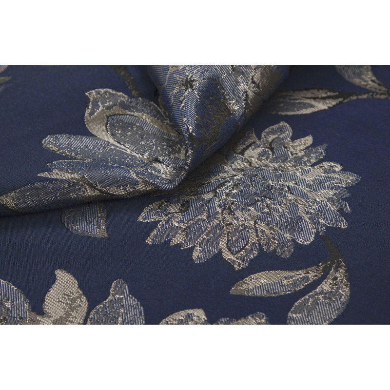 Alastair Semi Sheer Door Curtain Single Panel, Navy