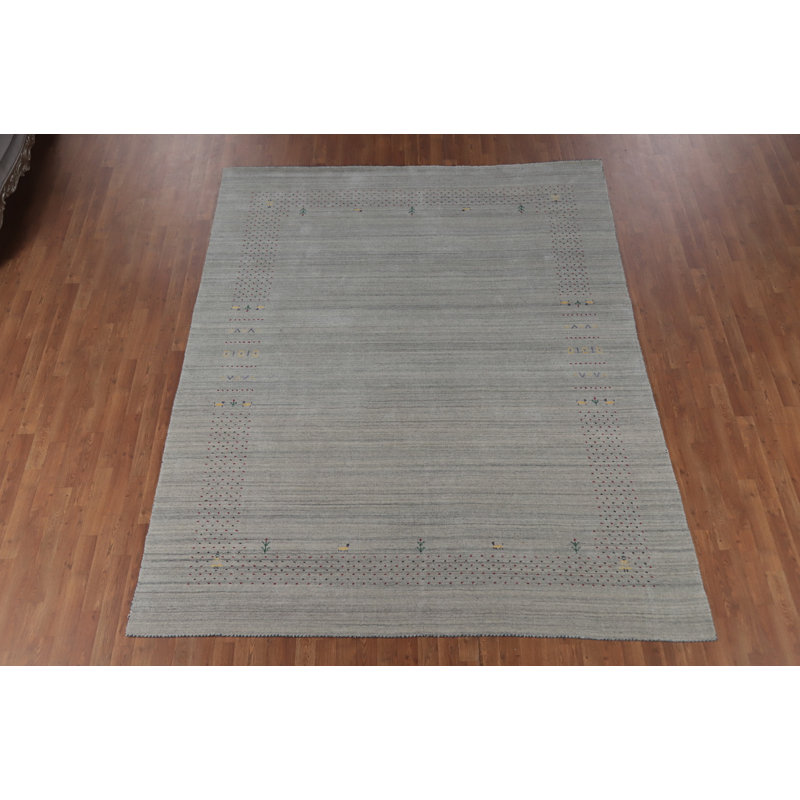 Tapis indien en laine fabriqué à la main de style Gabbeh 8 x 10