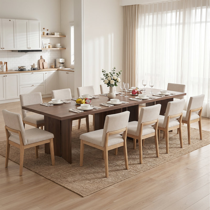 Table de salle à manger 70,87 po, H 29,5 po x l 70,87 po x P 31,5 po, Marron foncé