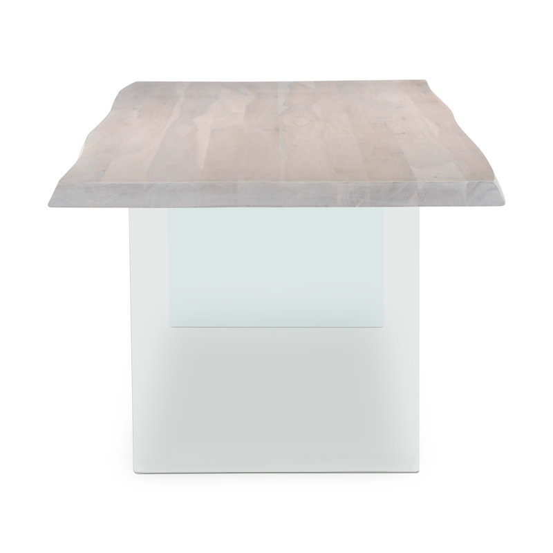 Brooks Solid Wood Double Pedestal Dining Table, 29.75"H x 92"L x 40"W, White Wash