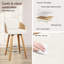 Swivel Upholstered Counter Stool with Solid Wood Frame