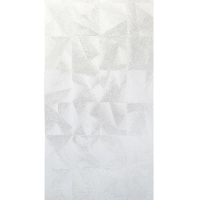 Papier peint abstrait triangles carrés blanc cassé