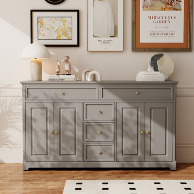59.1"W Sideboard Buffet With 5 Drawers & 4 Doors
