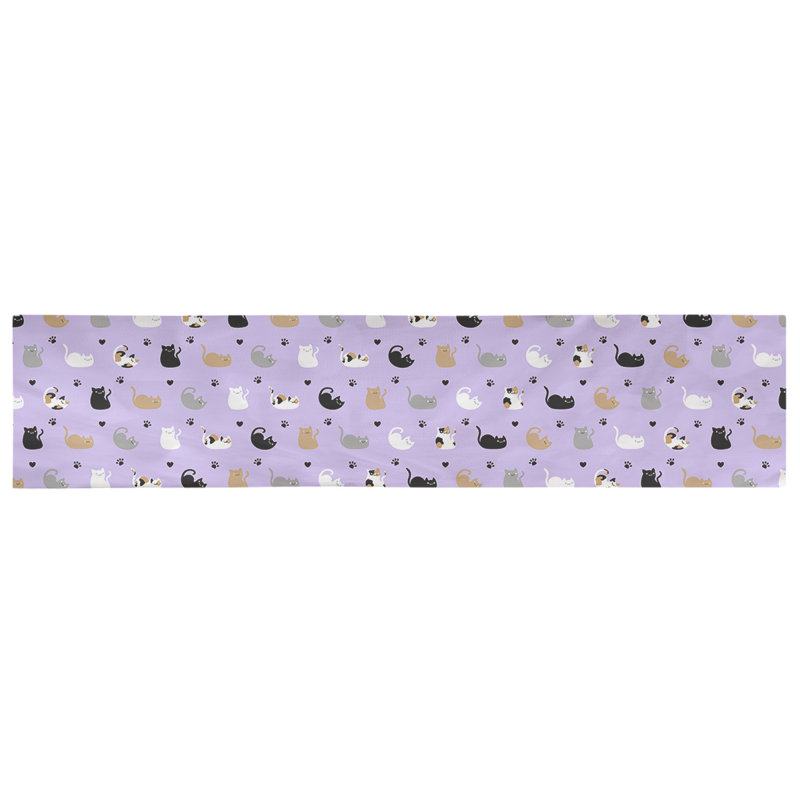Chemin de table géométrique avicia, Mauve / Gris, 73,5 po x 17,5 po, Polyester